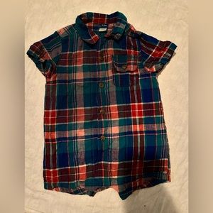 Plaid baby one piece